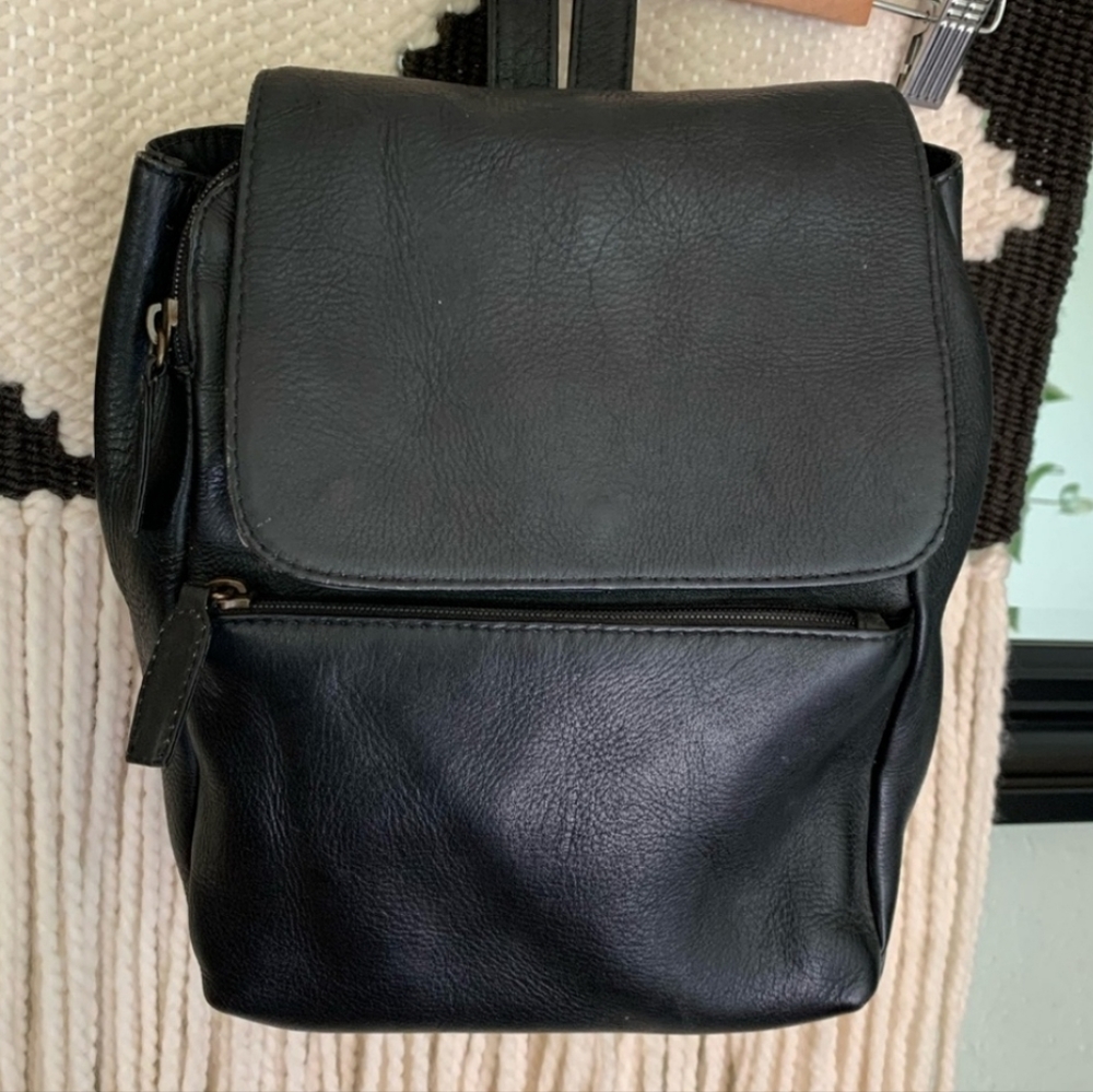 HOBO black leather mini backpack